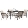 Ensemble de salle à manger pour jardin 5 pcs Marron polyrotin 564503564503