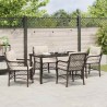 Ensemble de salle à manger pour jardin 5 pcs Marron polyrotin 564503564503