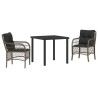 Ensemble de salle à manger pour jardin 3 pcs Gris polyrotin 564504564504
