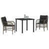 Ensemble de salle à manger pour jardin 3 pcs Gris polyrotin 564504564504