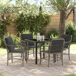 Ensemble de salle à manger pour jardin 5 pcs Gris polyrotin 564506564506