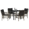 Ensemble de salle à manger pour jardin 5 pcs Gris polyrotin 564506564506