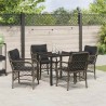 Ensemble de salle à manger pour jardin 5 pcs Gris polyrotin 564506564506