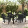 Ensemble de salle à manger pour jardin 5 pcs Noir polyrotin 564507564507