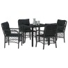Ensemble de salle à manger pour jardin 5 pcs Noir polyrotin 564507564507