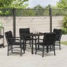 Ensemble de salle à manger pour jardin 5 pcs Noir polyrotin 564507564507