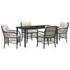 Ensemble de salle à manger pour jardin 5 pcs Noir polyrotin 564509564509