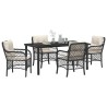 Ensemble de salle à manger pour jardin 5 pcs Noir polyrotin 564509564509