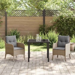 Ensemble de salle à manger pour jardin 3 pcs Beige polyrotin 564510564510