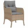 Ensemble de salle à manger pour jardin 3 pcs Beige polyrotin 564510564510