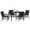 Ensemble de salle à manger pour jardin 5 pcs Noir polyrotin 564511564511
