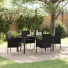 Ensemble de salle à manger pour jardin 5 pcs Noir polyrotin 564512564512