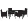 Ensemble de salle à manger pour jardin 5 pcs Noir polyrotin 564512564512