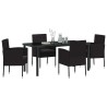 Ensemble de salle à manger pour jardin 5 pcs Noir polyrotin 564512564512