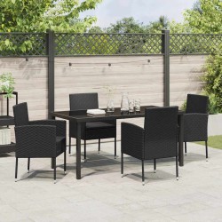 Ensemble de salle à manger pour jardin 5 pcs Noir polyrotin 564512564512