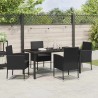 Ensemble de salle à manger pour jardin 5 pcs Noir polyrotin 564512564512