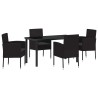 Ensemble de salle à manger pour jardin 5 pcs Noir polyrotin 564513564513