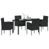 Ensemble de salle à manger pour jardin 5 pcs Noir polyrotin 564513564513