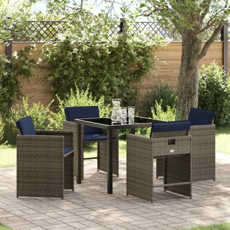Ensemble de salle à manger pour jardin 5 pcs Gris polyrotin 564515564515