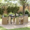 Ensemble de salle à manger pour jardin 5 pcs Beige polyrotin 564516564516