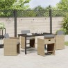 Ensemble de salle à manger pour jardin 5 pcs Beige polyrotin 564516564516
