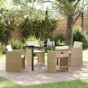 Ensemble de salle à manger pour jardin 5 pcs Beige polyrotin 564517564517