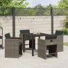 Ensemble de salle à manger pour jardin 5 pcs Gris polyrotin 564519564519