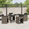 Ensemble de salle à manger pour jardin 5 pcs Gris polyrotin 564520564520