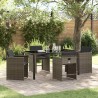 Ensemble de salle à manger pour jardin 5 pcs Gris polyrotin 564521564521
