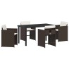 Ensemble de salle à manger pour jardin 5 pcs Marron polyrotin 564523564523