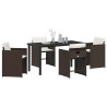 Ensemble de salle à manger pour jardin 5 pcs Marron polyrotin 564523564523