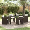 Ensemble de salle à manger pour jardin 5 pcs Marron polyrotin 564524564524