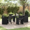 Ensemble de salle à manger pour jardin 5 pcs Noir polyrotin 564525564525