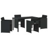 Ensemble de salle à manger pour jardin 5 pcs Noir polyrotin 564525564525