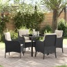 Ensemble de salle à manger pour jardin 5 pcs Noir polyrotin 564526564526