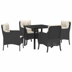 Ensemble de salle à manger pour jardin 5 pcs Noir polyrotin 564526564526