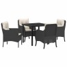 Ensemble de salle à manger pour jardin 5 pcs Noir polyrotin 564526564526