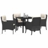 Ensemble de salle à manger pour jardin 5 pcs Noir polyrotin 564526564526