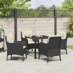 Ensemble de salle à manger pour jardin 5 pcs Noir polyrotin 564526564526