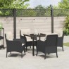 Ensemble de salle à manger pour jardin 5 pcs Noir polyrotin 564526564526