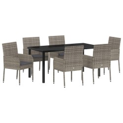 Ensemble de salle à manger pour jardin 7 pcs Gris polyrotin 564527564527