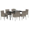 Ensemble de salle à manger pour jardin 7 pcs Gris polyrotin 564527564527