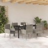 Ensemble de salle à manger pour jardin 7 pcs Gris polyrotin 564527564527
