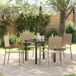 Ensemble de salle à manger pour jardin 5 pcs Beige polyrotin 564530564530