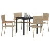 Ensemble de salle à manger pour jardin 5 pcs Beige polyrotin 564530564530