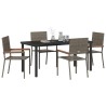 Ensemble de salle à manger pour jardin 5 pcs Gris polyrotin 564531564531