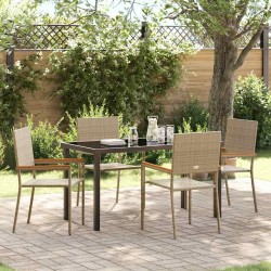 Ensemble de salle à manger pour jardin 5 pcs Beige polyrotin 564532564532