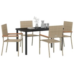 Ensemble de salle à manger pour jardin 5 pcs Beige polyrotin 564532564532