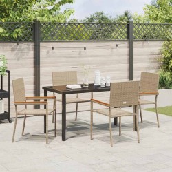 Ensemble de salle à manger pour jardin 5 pcs Beige polyrotin 564532564532