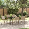 Ensemble de salle à manger pour jardin 7 pcs Beige polyrotin 564533564533